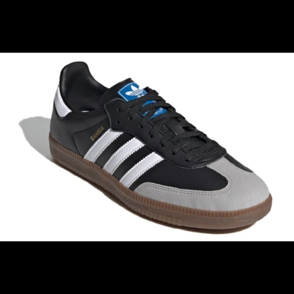 Black classic adidas sambas vegan leather, worn a few times